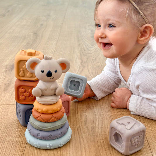 WOOPIE BABY minkštas sensorinis 3 viename rinkinys su meškiuku