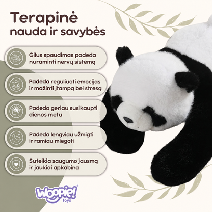 WOOPIE pasunkinta sensorinė pliušinė panda, 1 kg