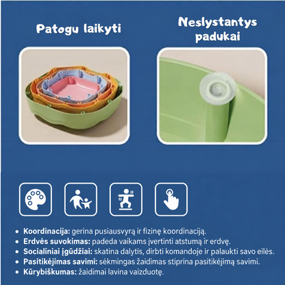 WOOPIE sensoriniai balansavimo akmenys, 5 vnt.