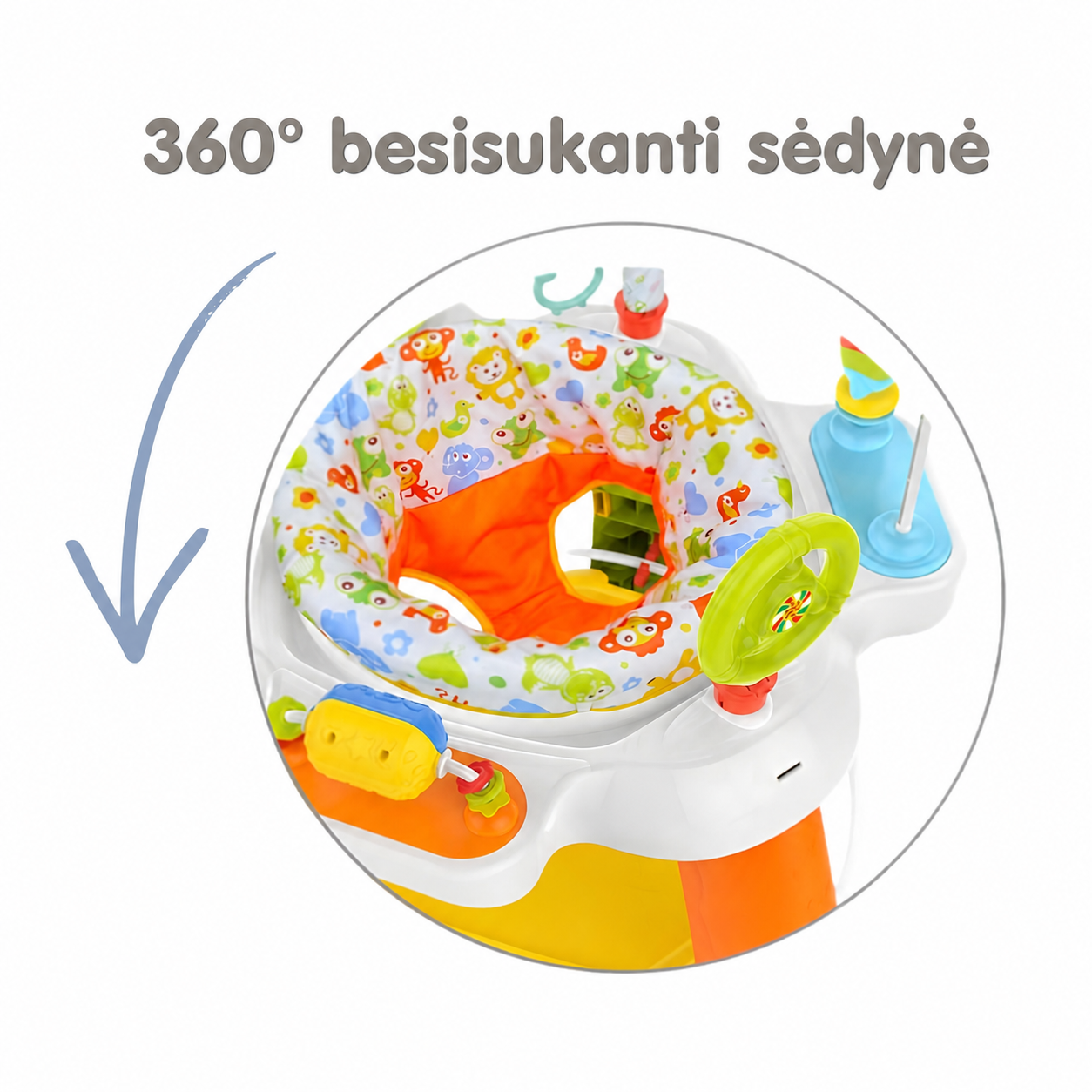 WOOPIE BABY interaktyvus veiklos centras su besisukančia sėdyne