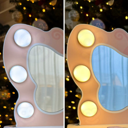 TOOKY TOY medinis kosmetinis staliukas „Drugelis“ su LED veidrodžiu – nuotrauka 5