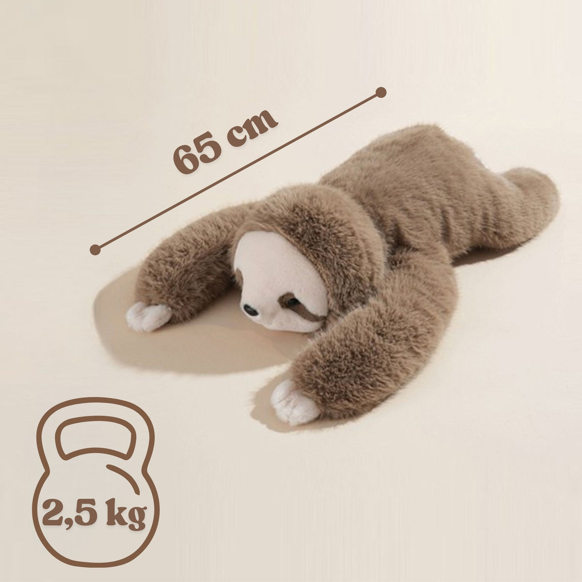 WOOPIE sunkusis sensorinis pliušinis tinginys, 2,5 kg – nuotrauka 10