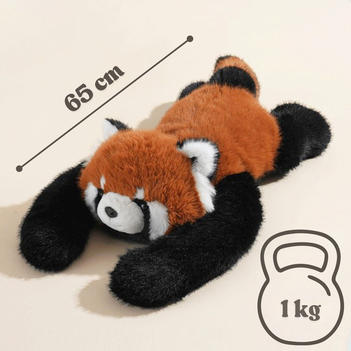 WOOPIE sunkioji sensorinė pliušinė raudonoji panda, 1 kg – nuotrauka 8