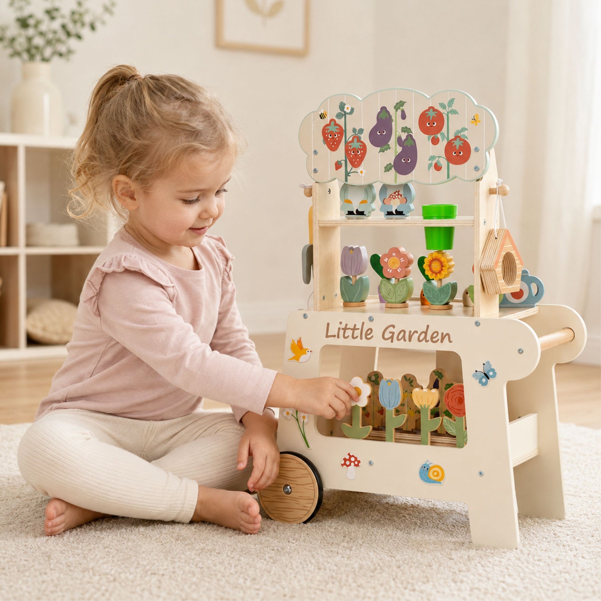 TOOKY TOY Montessori medinis sodo rinkinys, 57 vnt. – nuotrauka 2