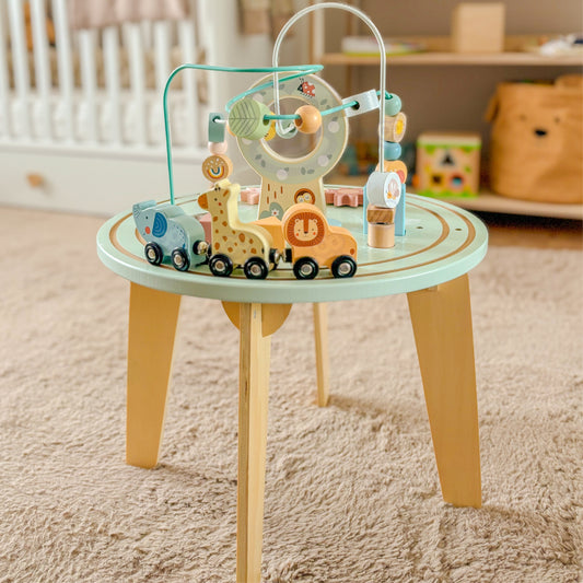 TOOKY TOY medinis Montessori veiklos stalas – nuotrauka 2