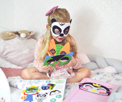WOOPIE ART&FUN veltinio kaukių kūrybinis rinkinys, 4 kaukės