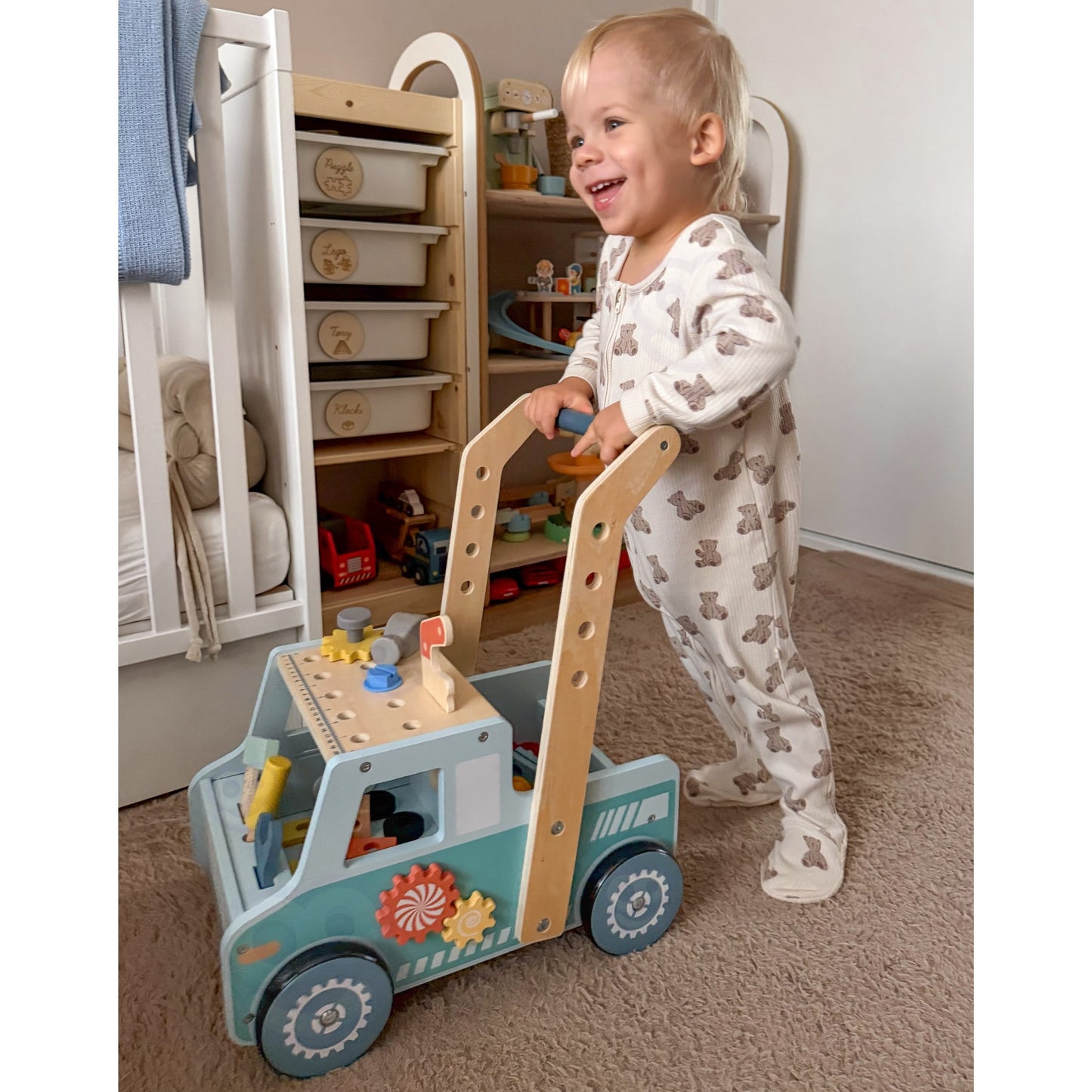 TOOKY TOY medinė vaikštynė ir meistro dirbtuvės – nuotrauka 5