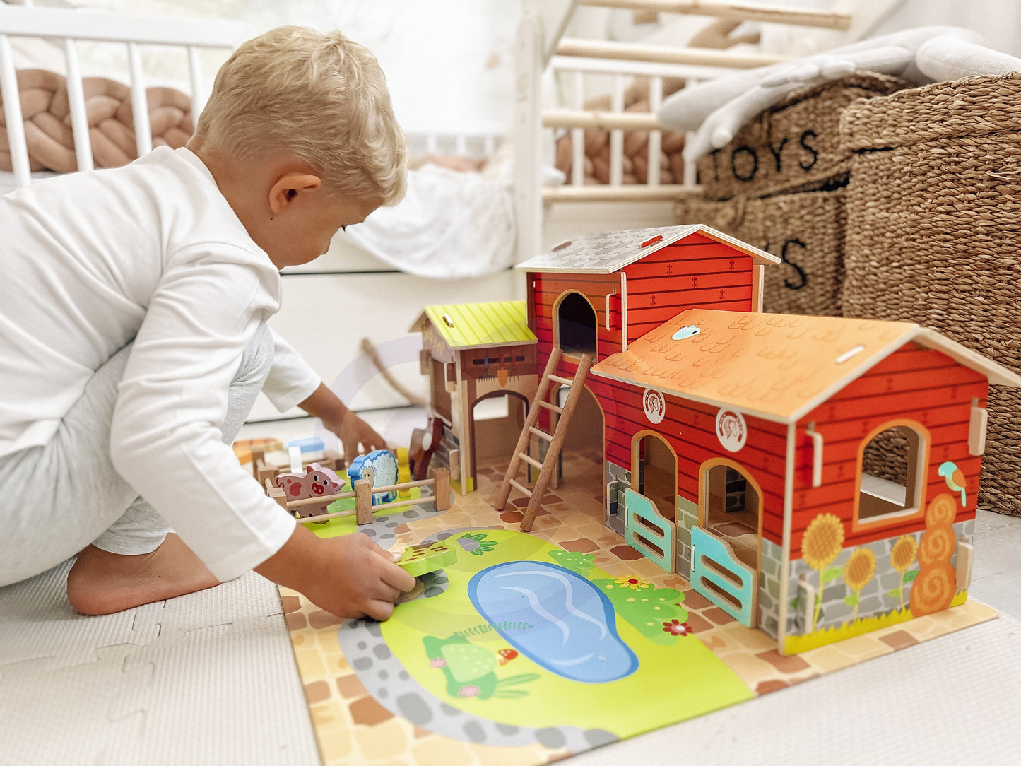 WOOPIE GREEN fermos gyvūnų ir pastatų rinkinys, 18 vnt. – nuotrauka 2