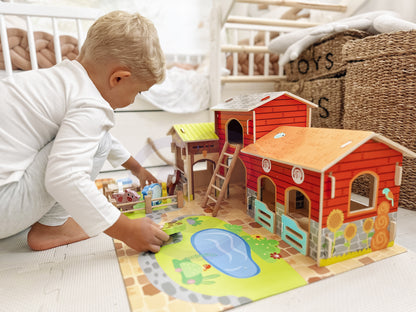 WOOPIE GREEN fermos gyvūnų ir pastatų rinkinys, 18 vnt. – nuotrauka 2