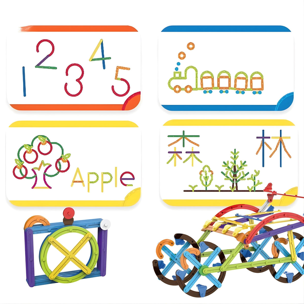 WOOPIE 3D matematinės konstravimo kaladėlės, 155 dalys