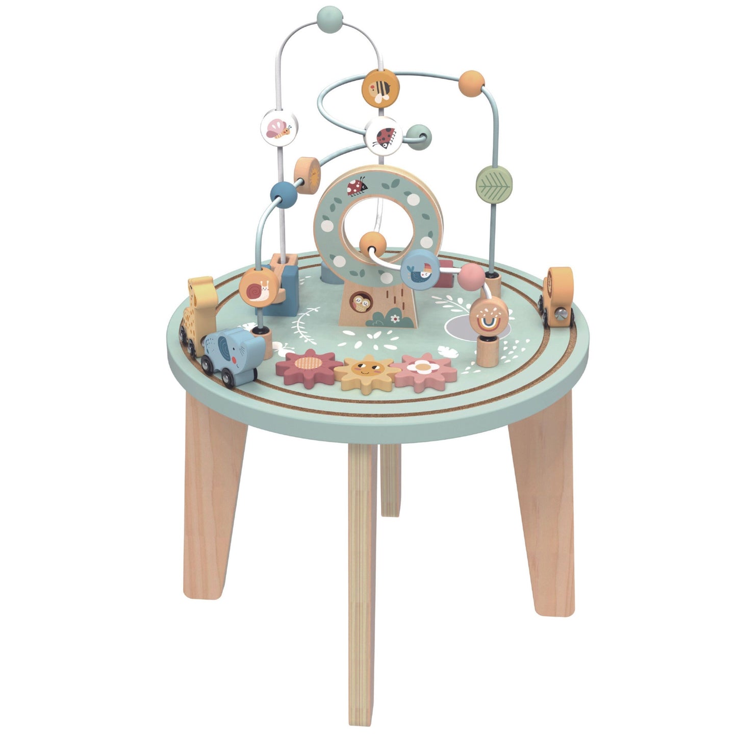 TOOKY TOY medinis Montessori veiklos stalas – nuotrauka 9