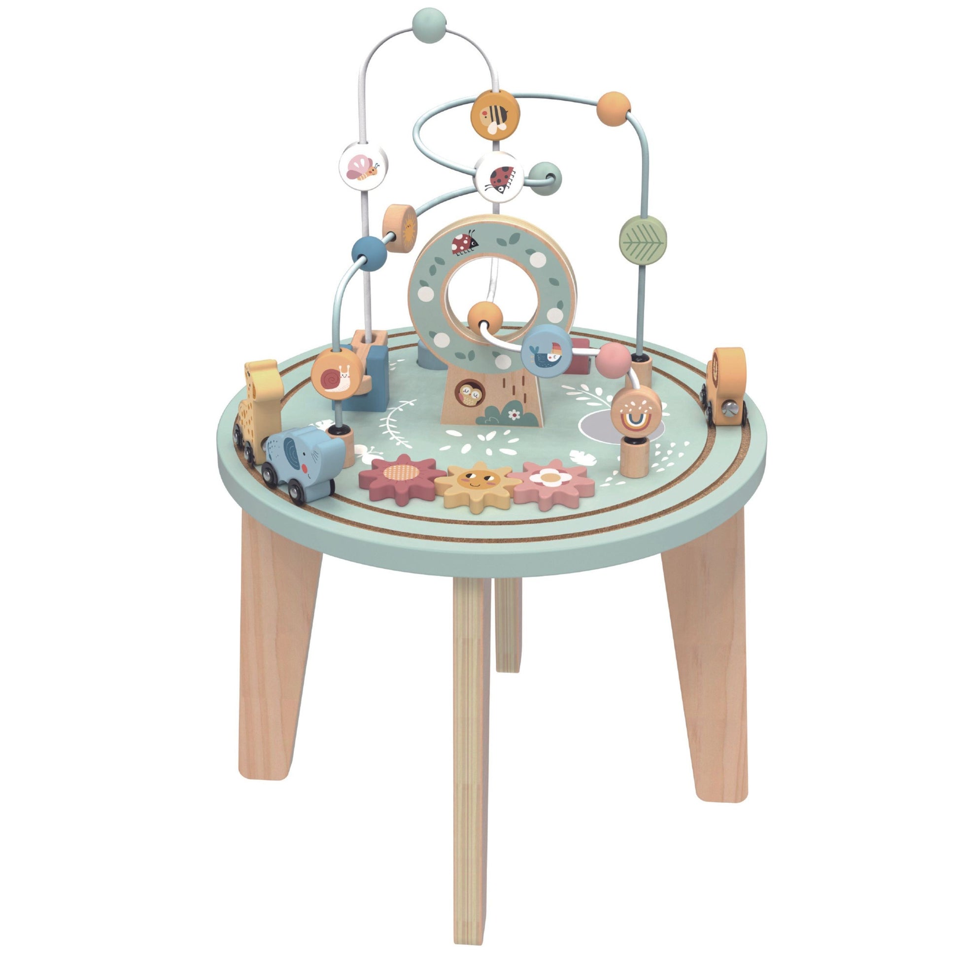 TOOKY TOY medinis Montessori veiklos stalas – nuotrauka 9