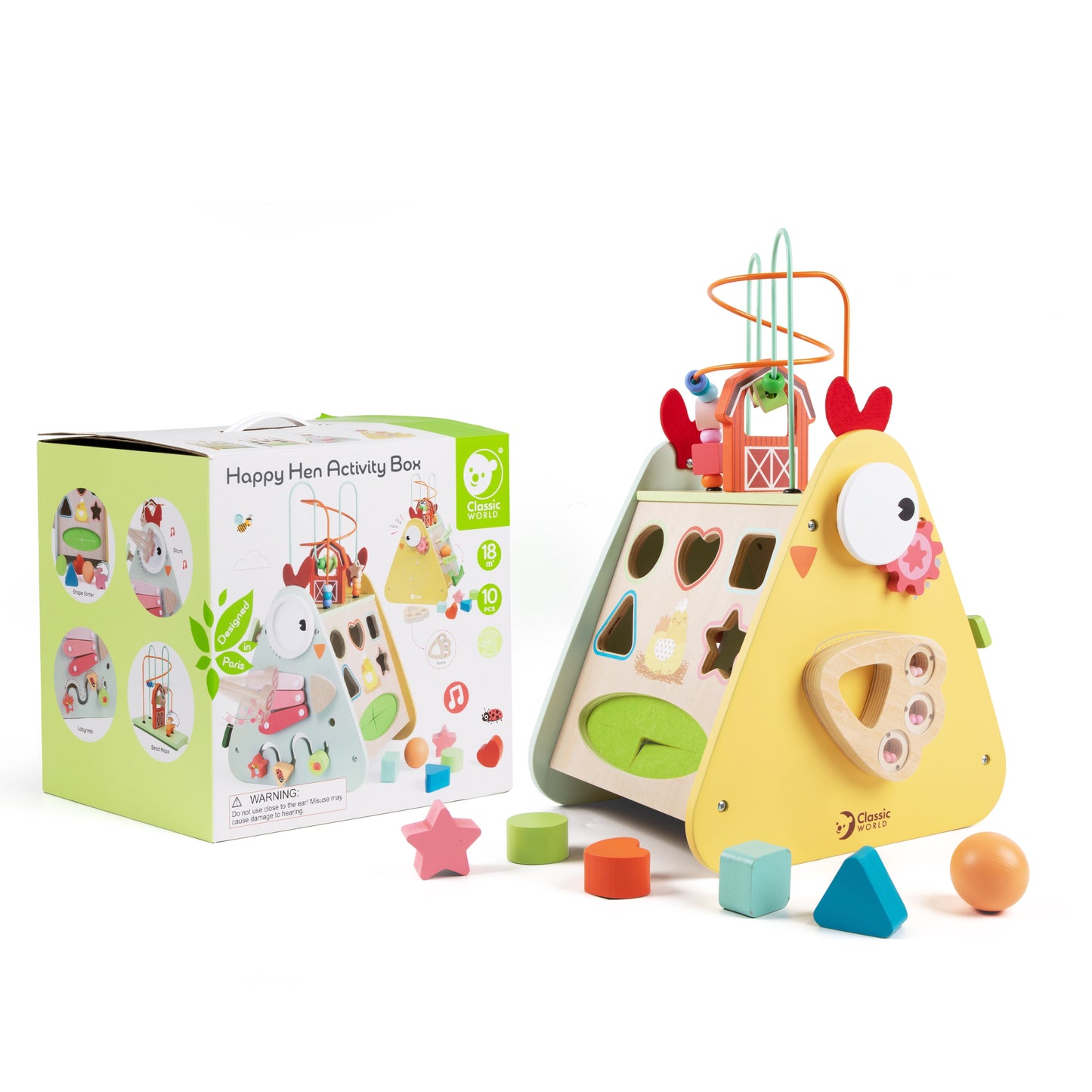 CLASSIC WORLD Montessori veiklos kubas „Linksmasis ūkis“ 10 viename – nuotrauka 14
