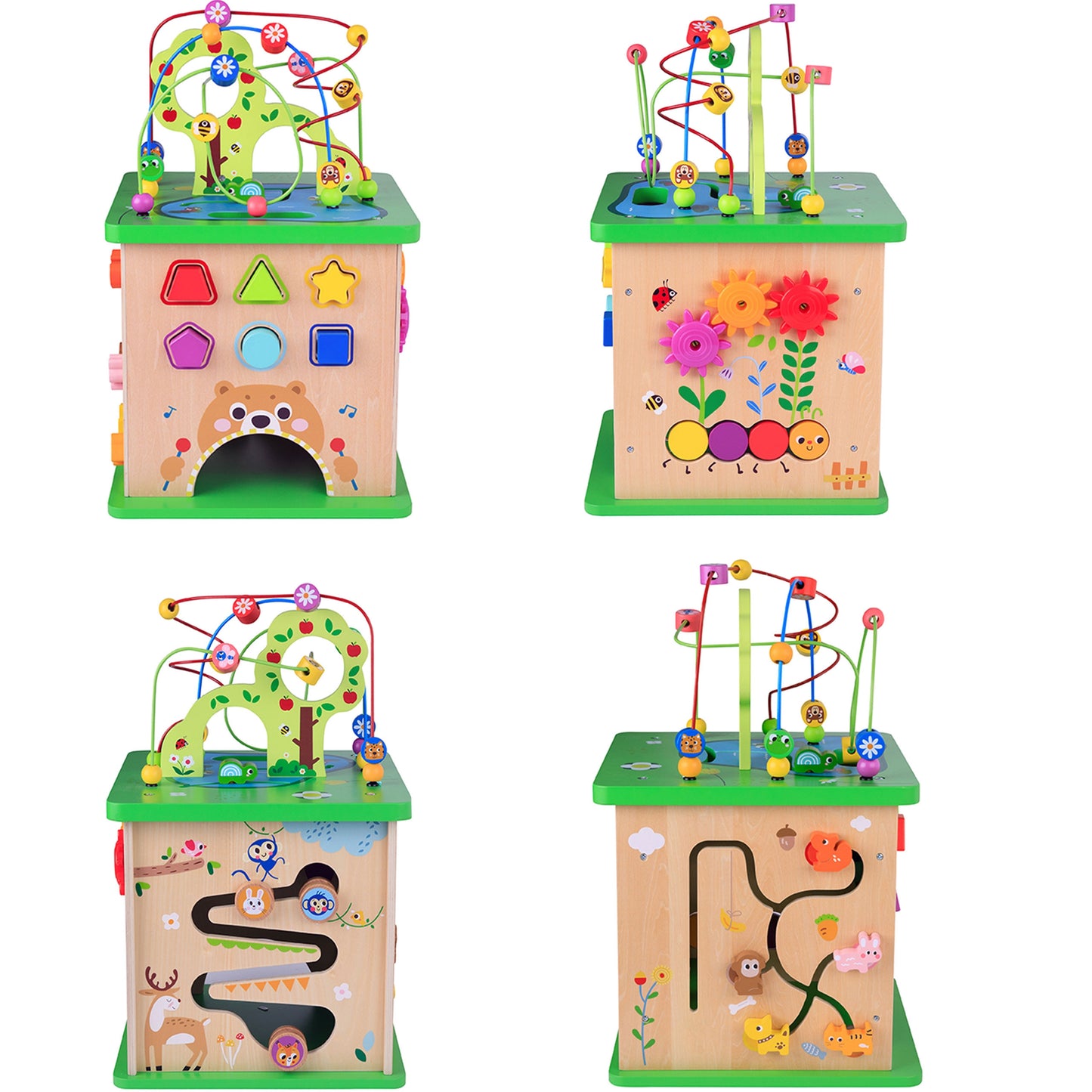 TOOKY TOY medinis edukacinis kubas su labirintu – nuotrauka 4