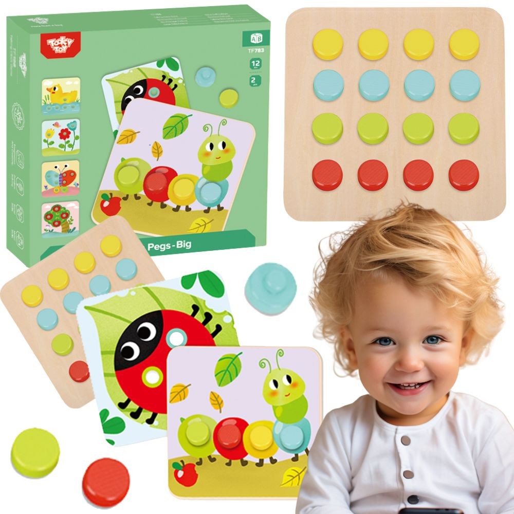 TOOKY TOY gyvūnų mozaika su spalvotais mygtukais