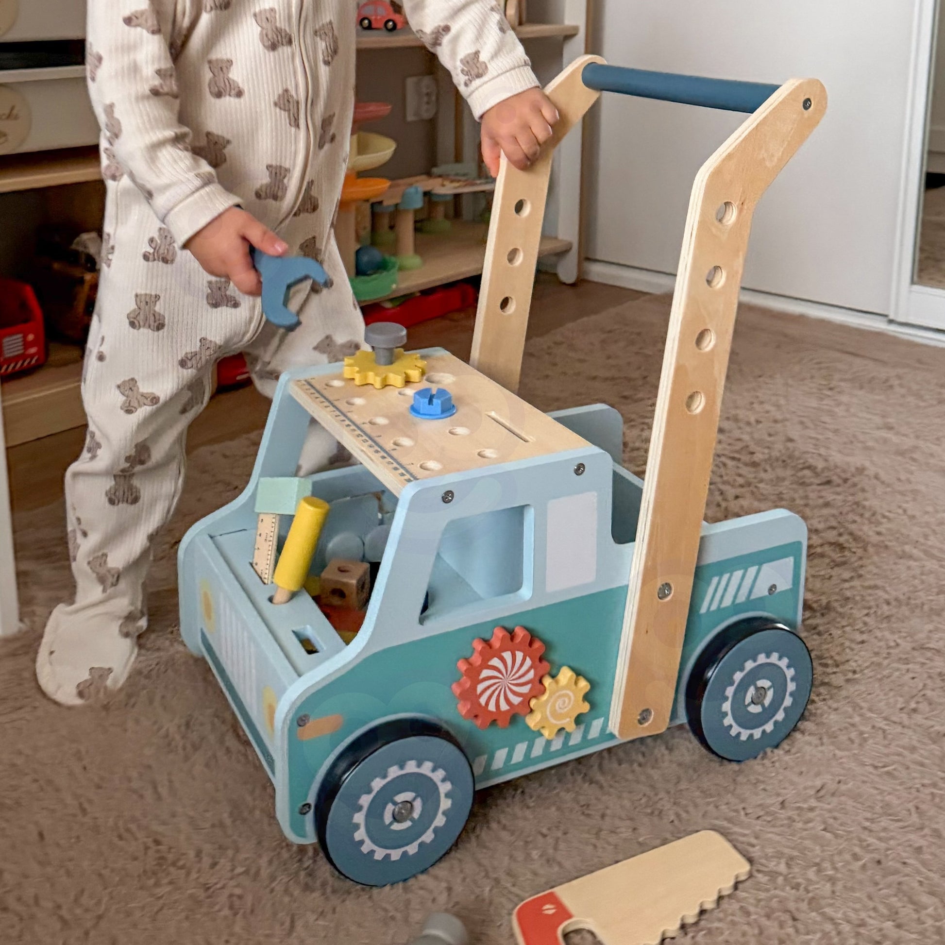TOOKY TOY medinė vaikštynė ir meistro dirbtuvės – nuotrauka 4