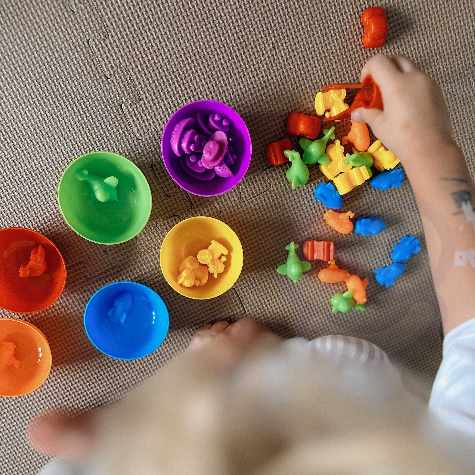 WOOPIE Montessori transporto priemonių spalvų rūšiuoklė, 44 dalys