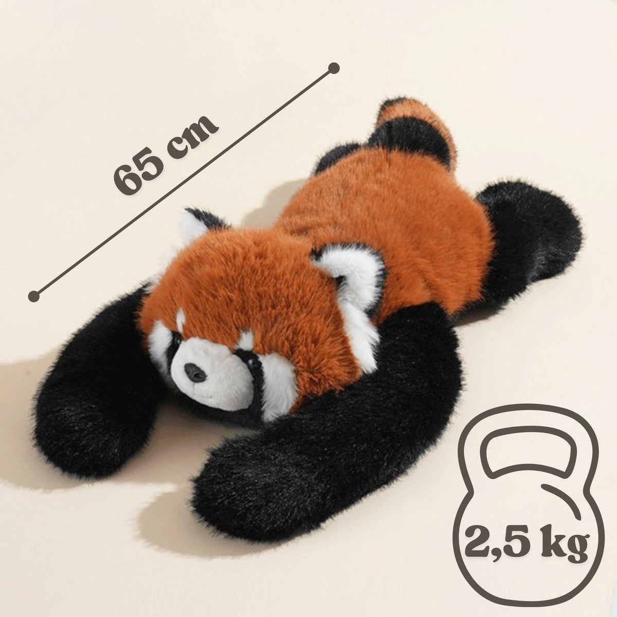 WOOPIE sunkioji sensorinė pliušinė raudonoji panda, 2,5 kg – nuotrauka 8