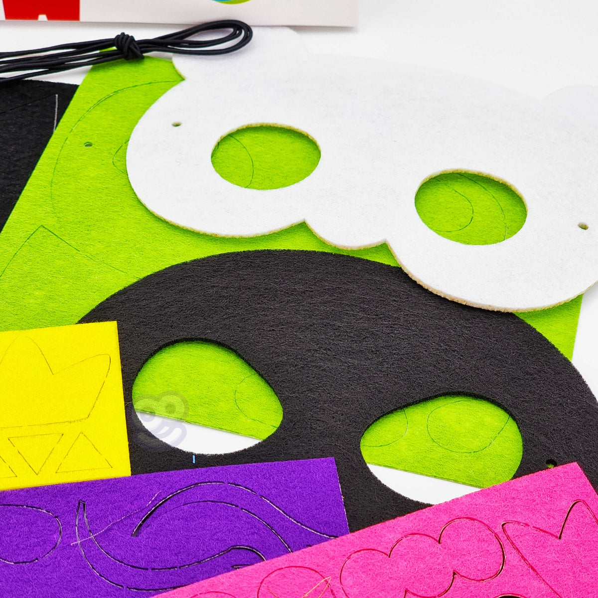 WOOPIE ART&FUN veltinio kaukių kūrybinis rinkinys, 4 kaukės