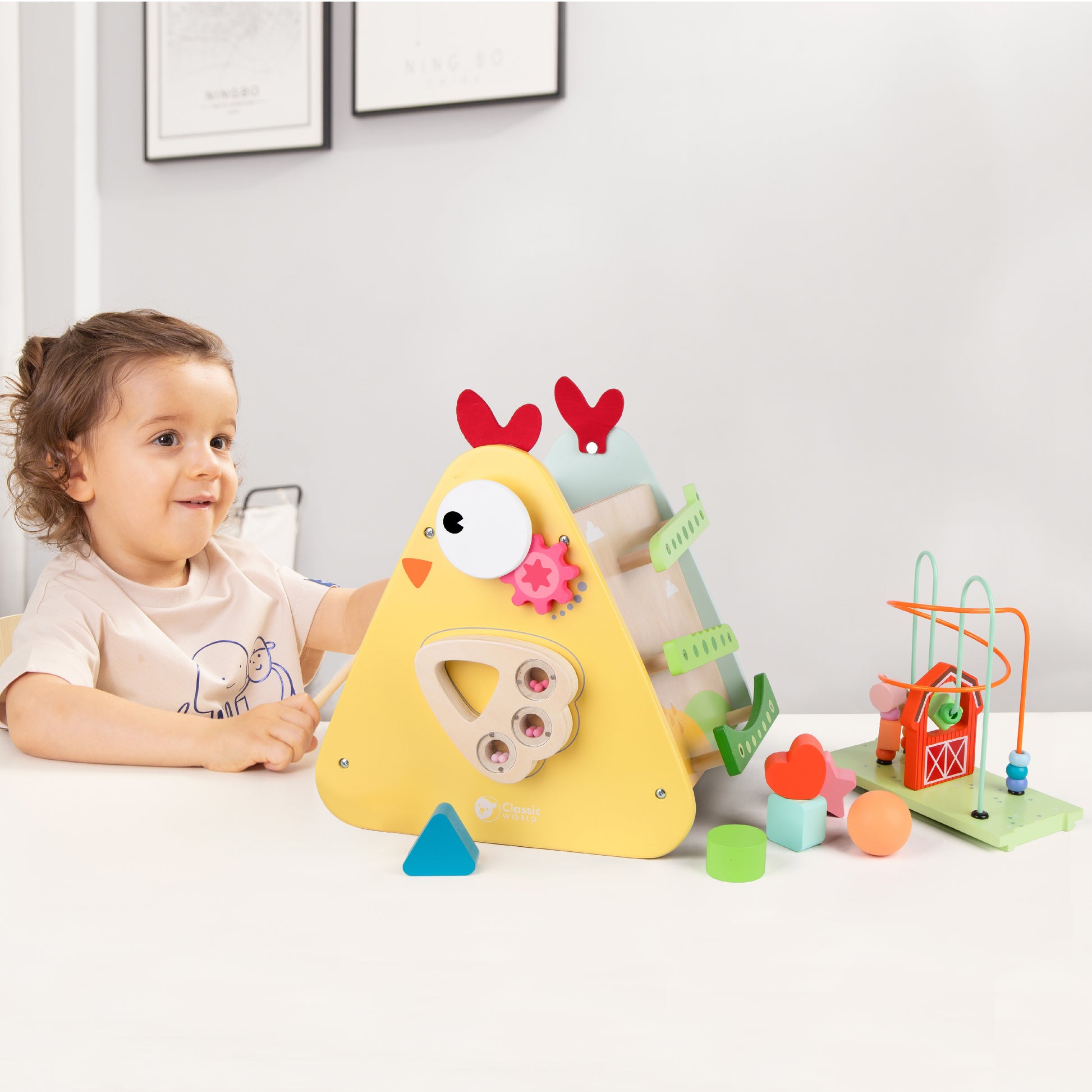 CLASSIC WORLD Montessori veiklos kubas „Linksmasis ūkis“ 10 viename – nuotrauka 9