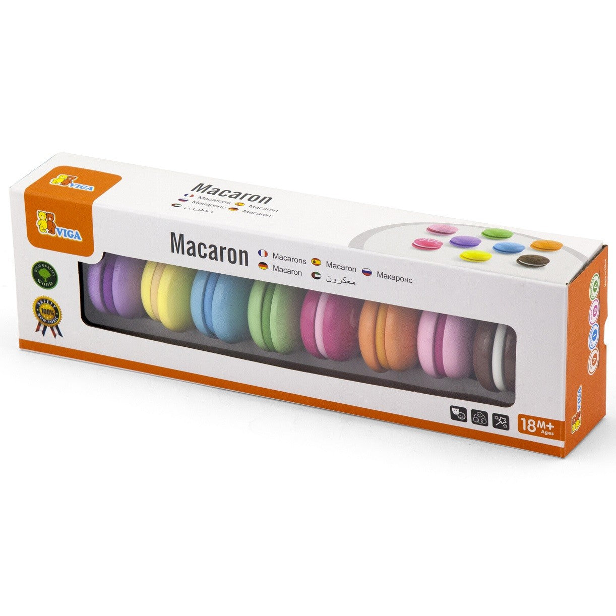 VIGA medinių spalvotų makarunų rinkinys, 8 vnt.