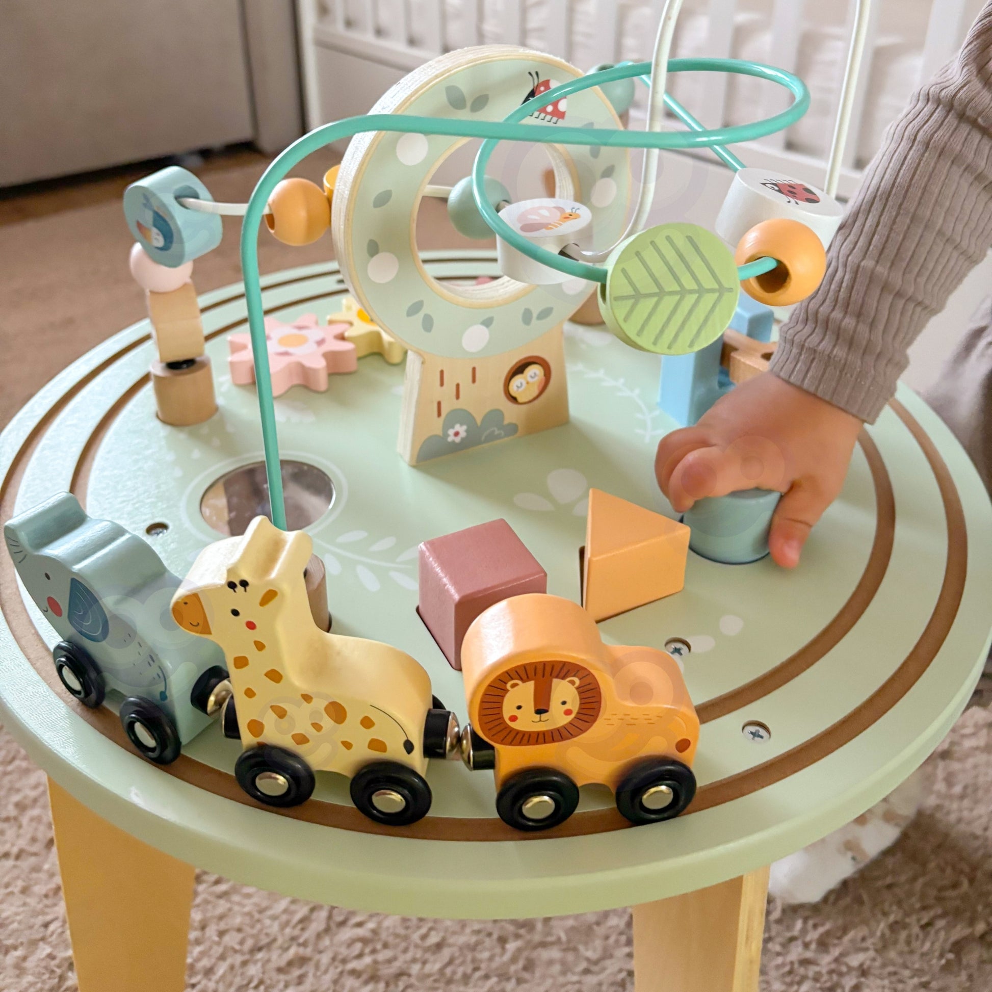 TOOKY TOY medinis Montessori veiklos stalas – nuotrauka 7