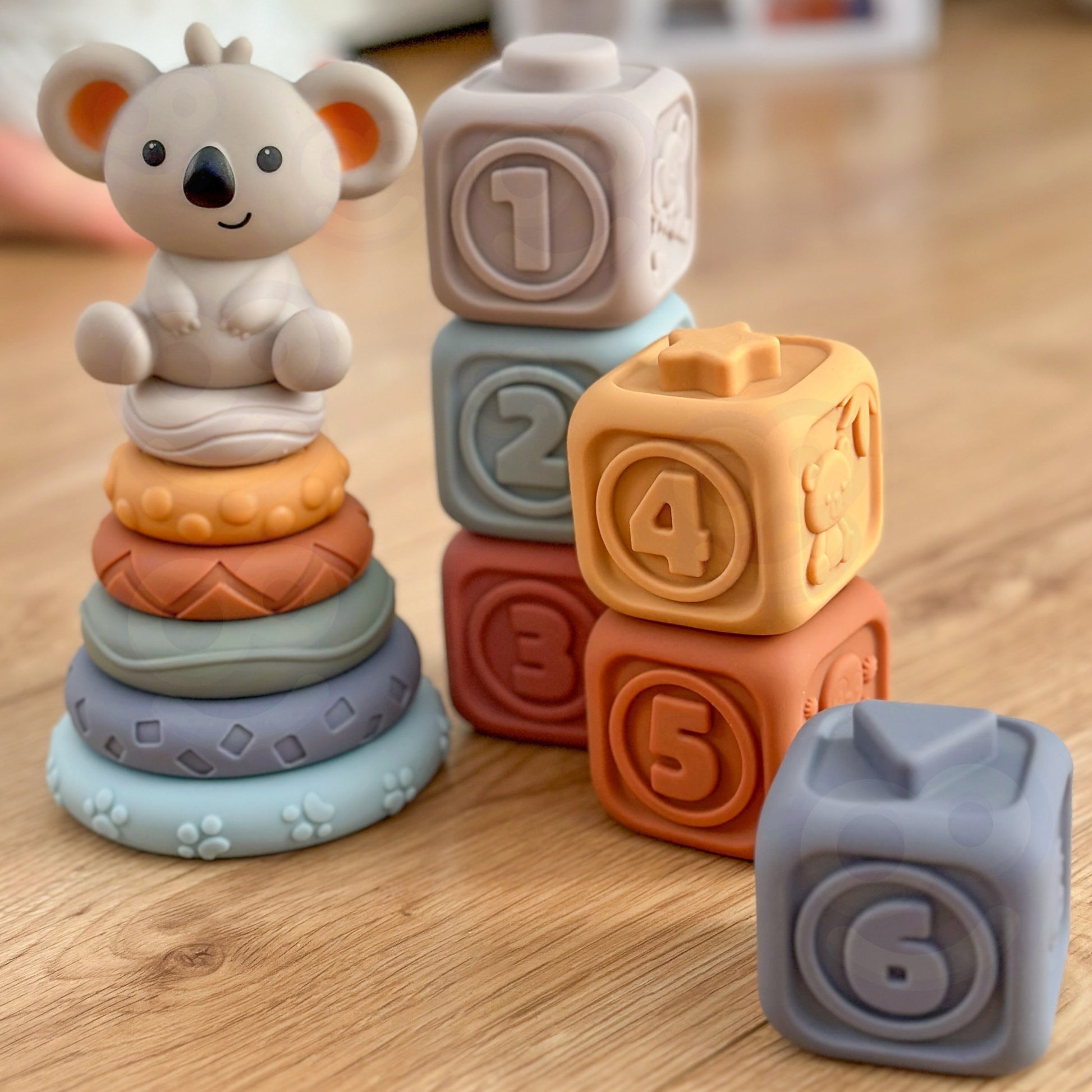 WOOPIE BABY minkštas sensorinis 3 viename rinkinys su meškiuku