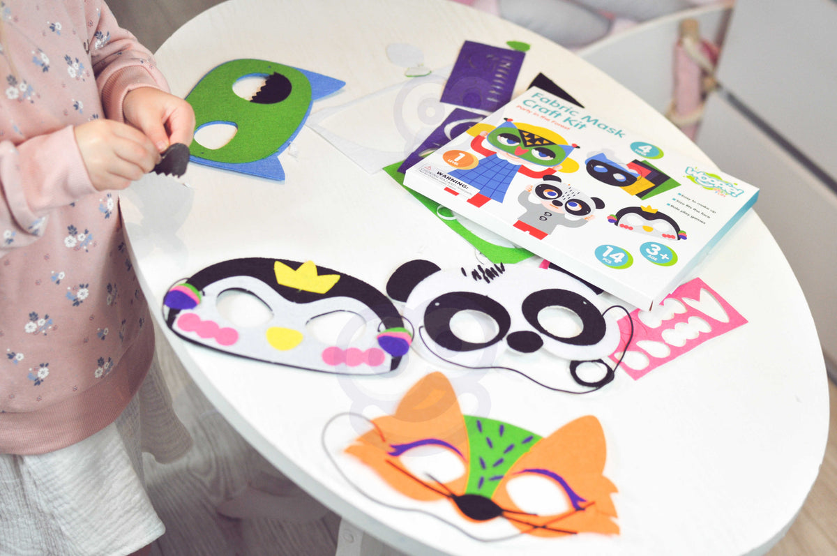 WOOPIE ART&FUN veltinio kaukių kūrybinis rinkinys, 4 kaukės