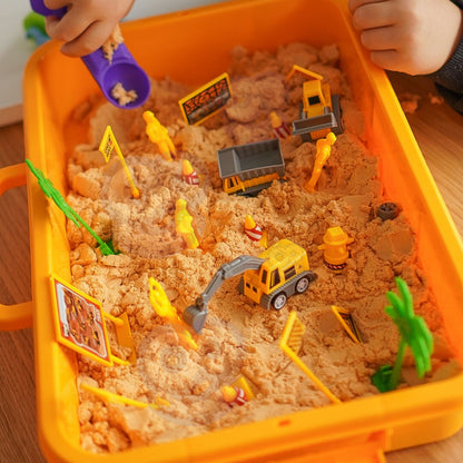 WOOPIE kinetinio smėlio rinkinys „Statybų aikštelė“, 1,5 kg – nuotrauka 4