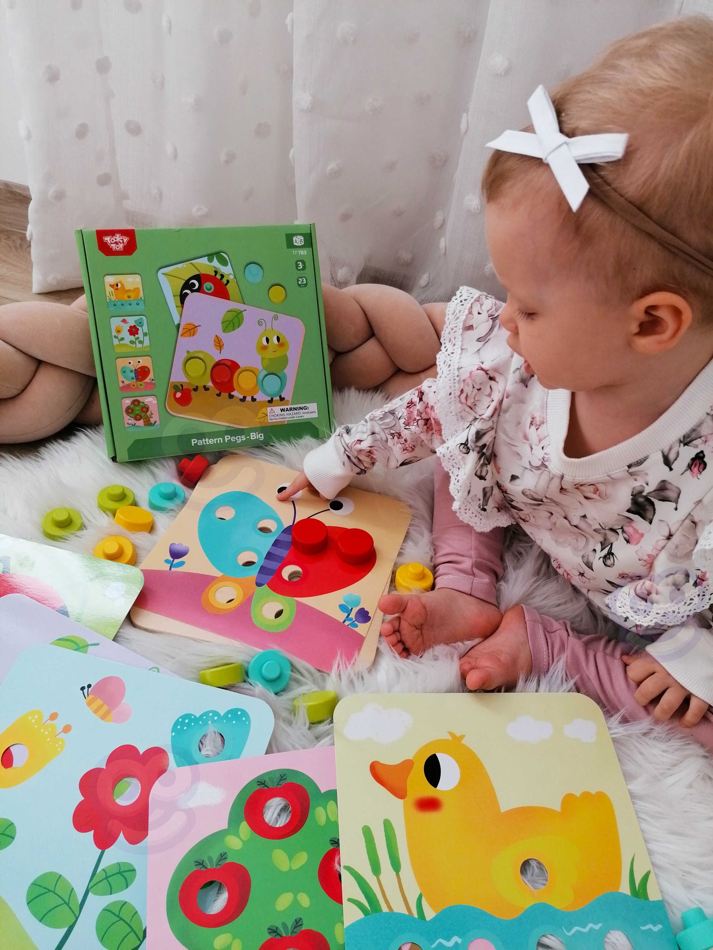 TOOKY TOY gyvūnų mozaika su spalvotais mygtukais