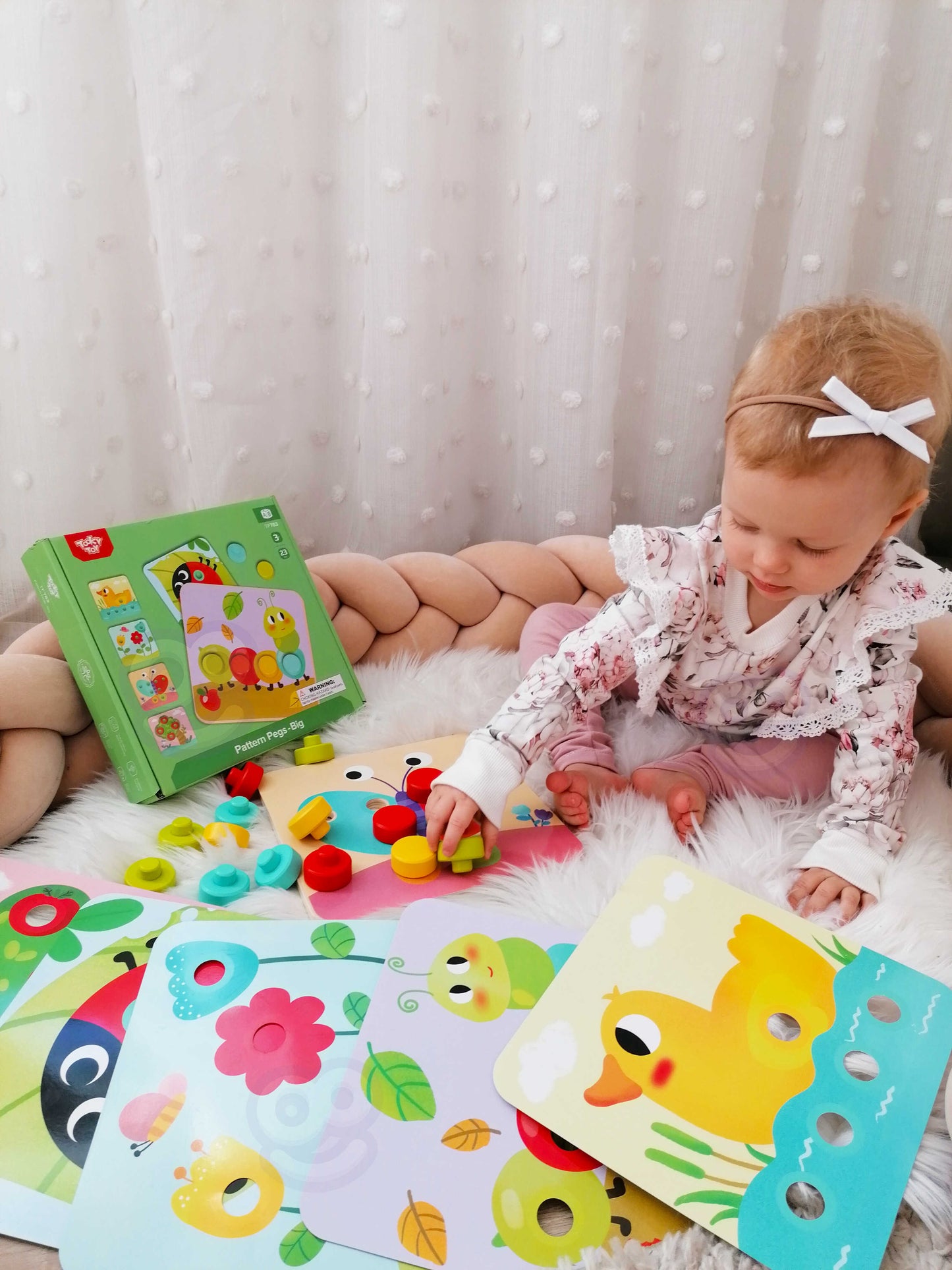 TOOKY TOY gyvūnų mozaika su spalvotais mygtukais