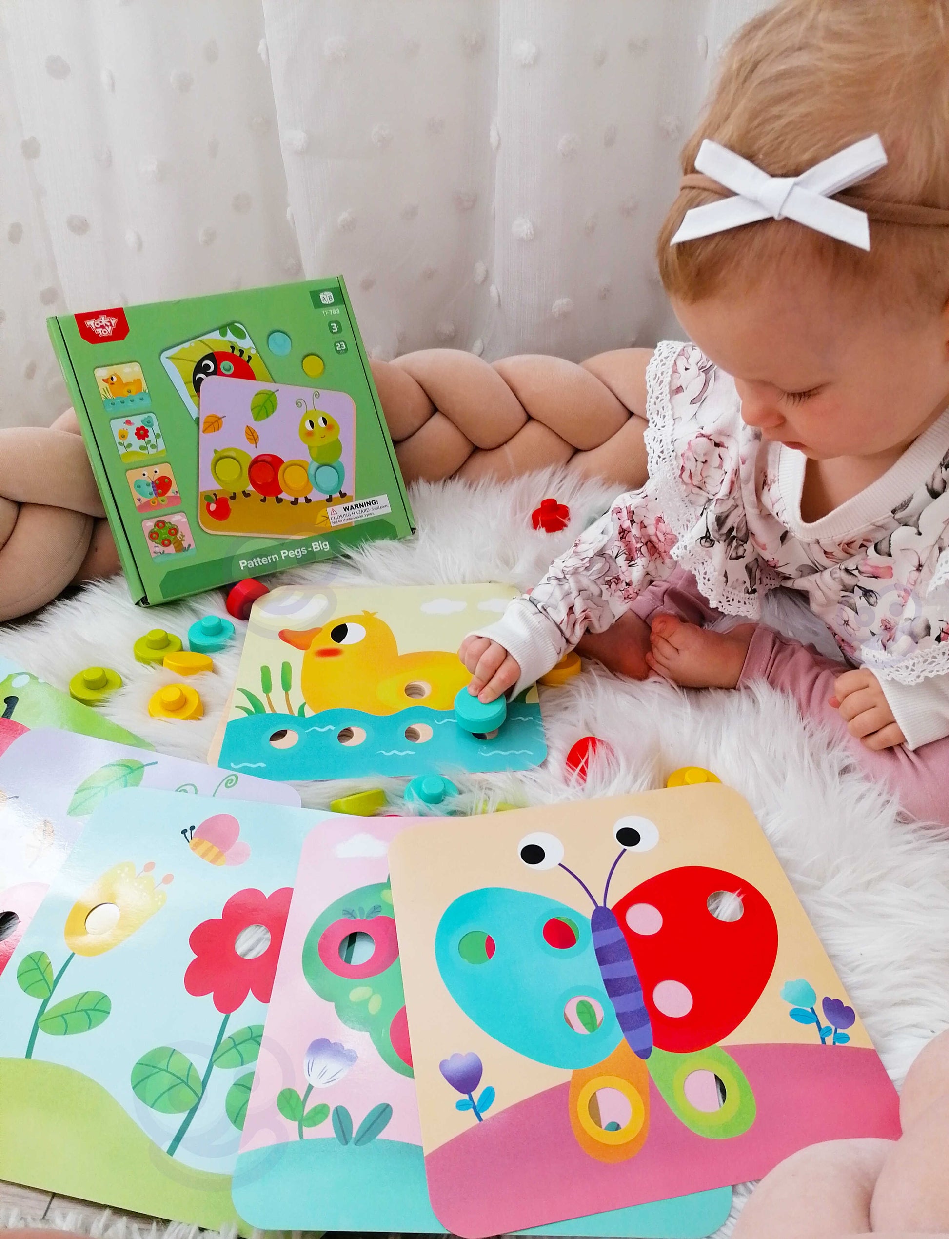 TOOKY TOY gyvūnų mozaika su spalvotais mygtukais