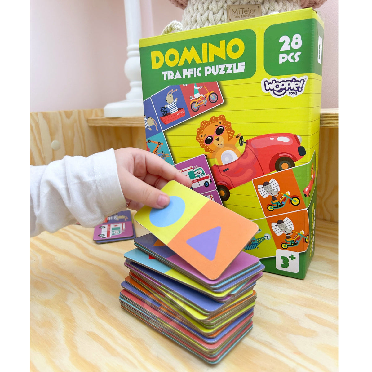 WOOPIE paveikslėlių domino „Gyvūnai ir transportas“, 28 dalys
