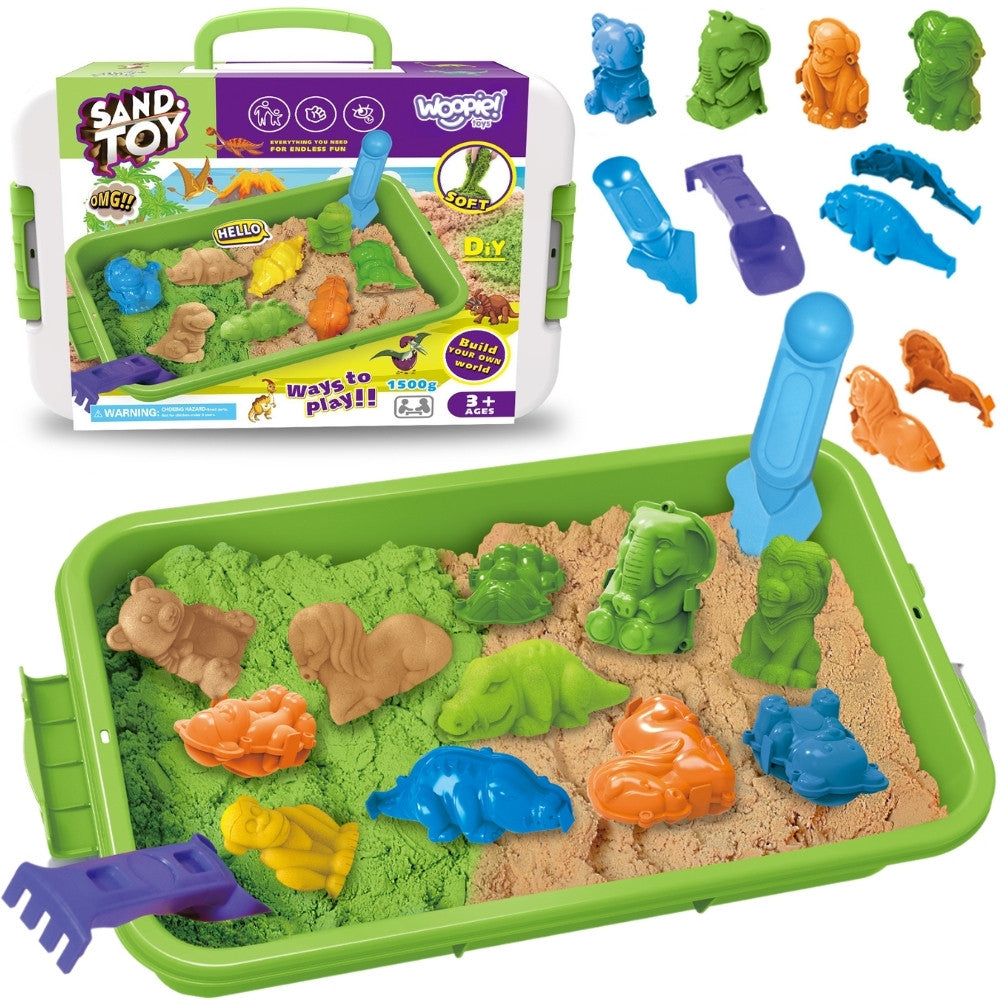WOOPIE kinetinio smėlio rinkinys „Safari“, 1,5 kg