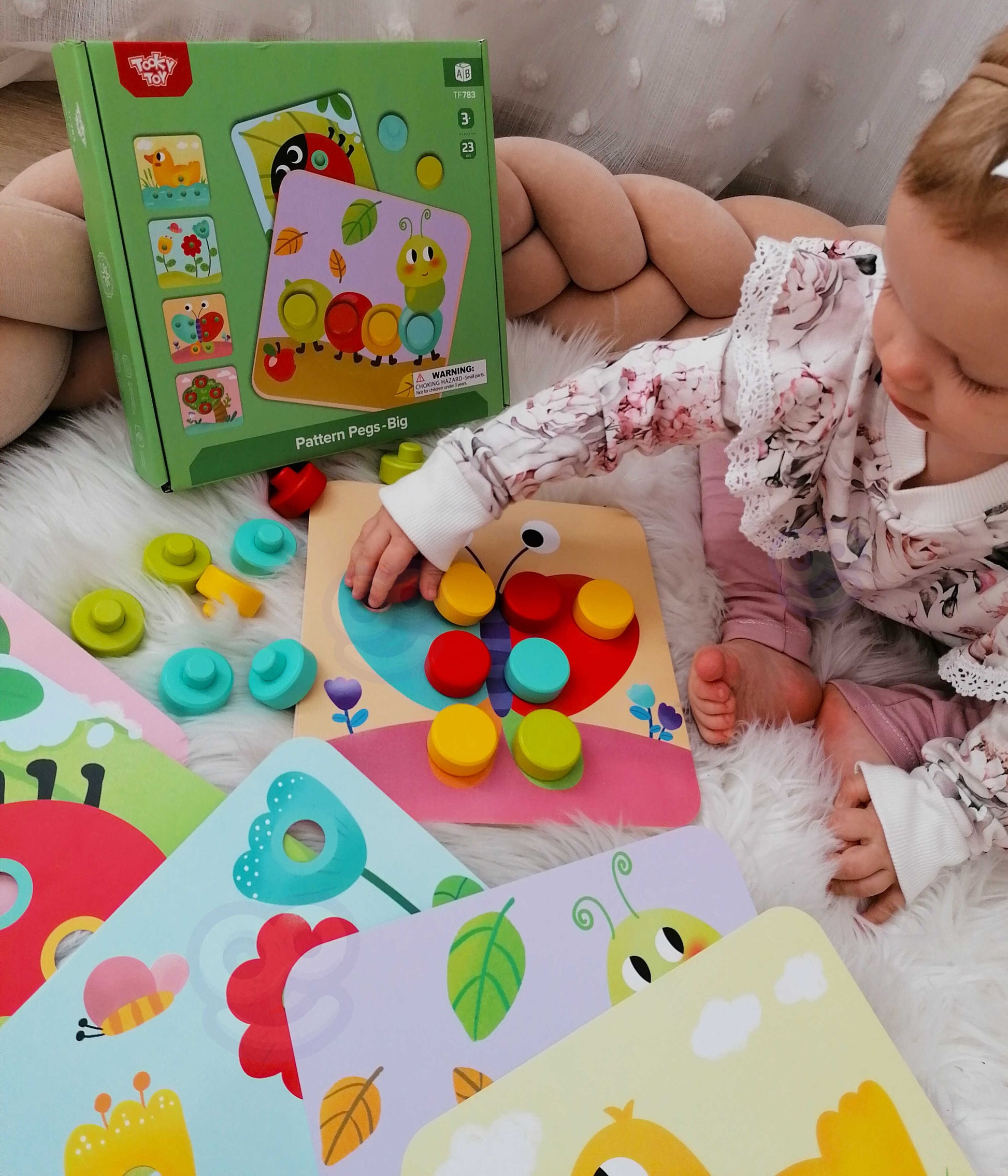 TOOKY TOY gyvūnų mozaika su spalvotais mygtukais