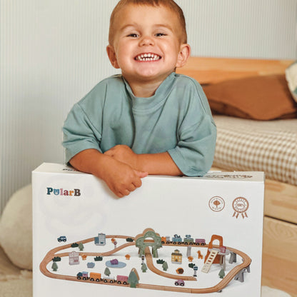 VIGA PolarB medinis traukinio ir bėgių rinkinys, 90 vnt. – nuotrauka 10