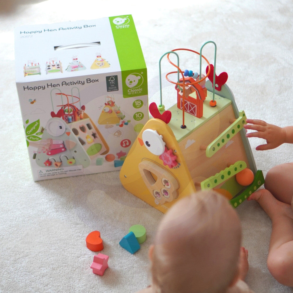 CLASSIC WORLD Montessori veiklos kubas „Linksmasis ūkis“ 10 viename – nuotrauka 5