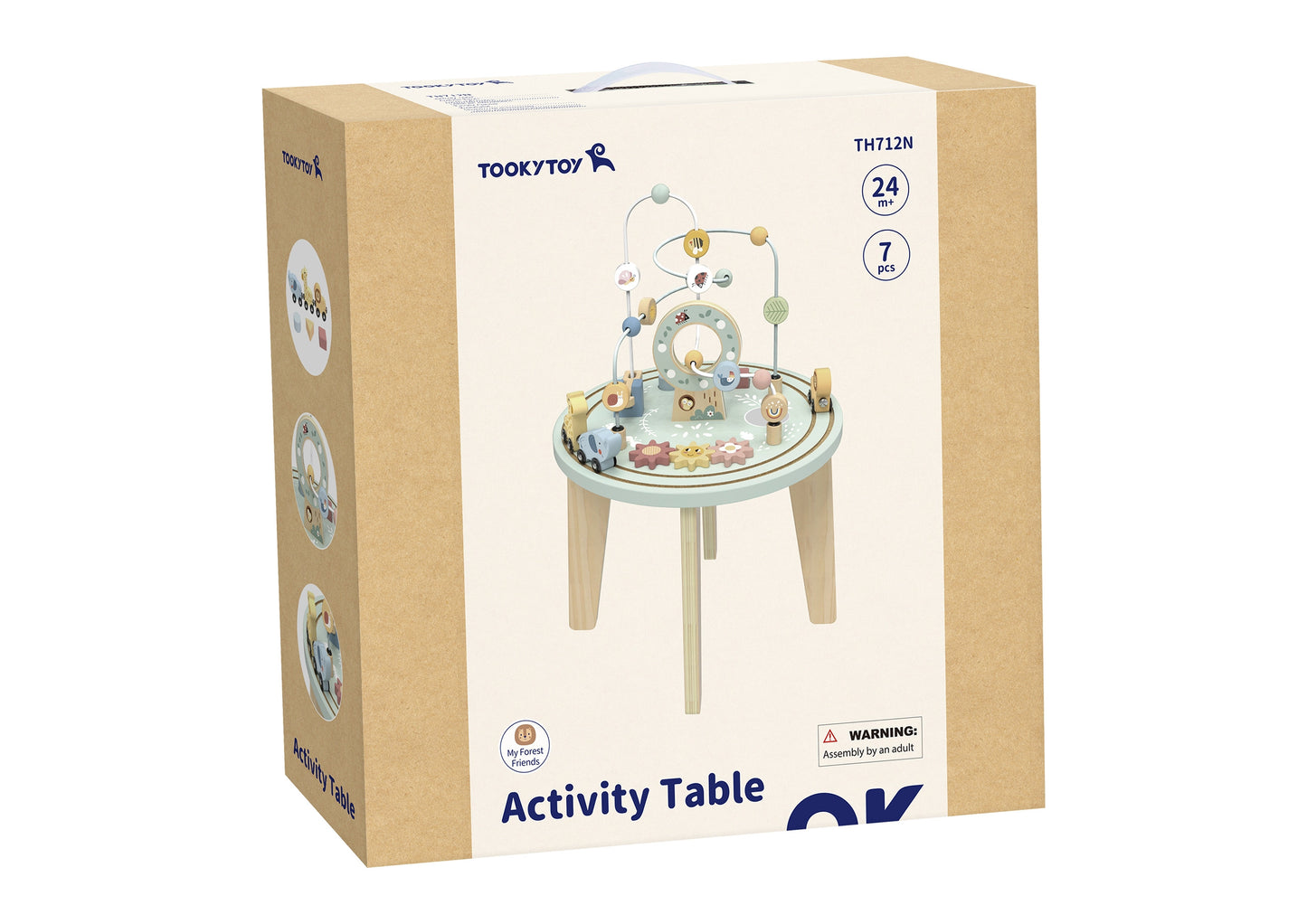 TOOKY TOY medinis Montessori veiklos stalas – nuotrauka 11