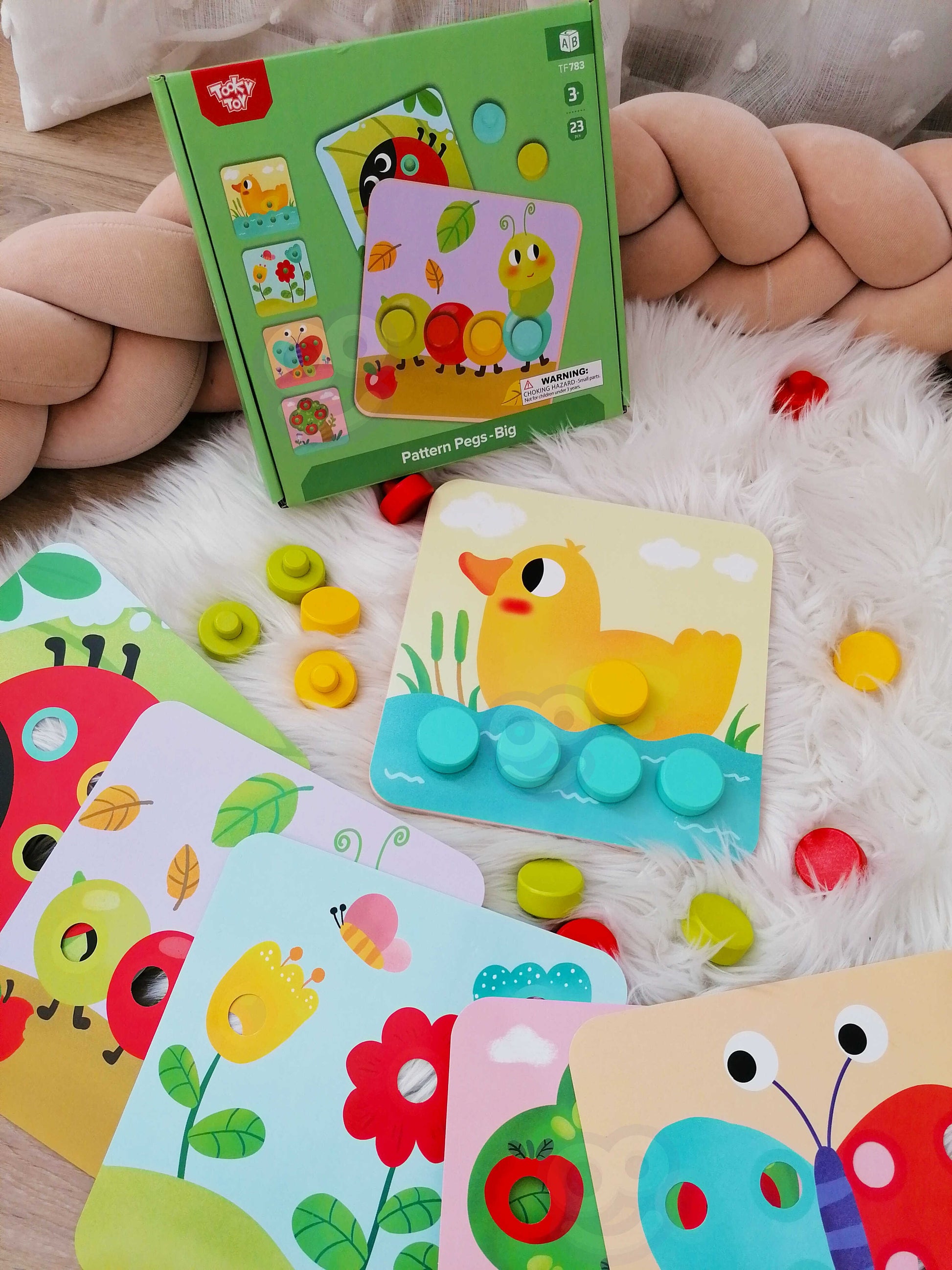 TOOKY TOY gyvūnų mozaika su spalvotais mygtukais