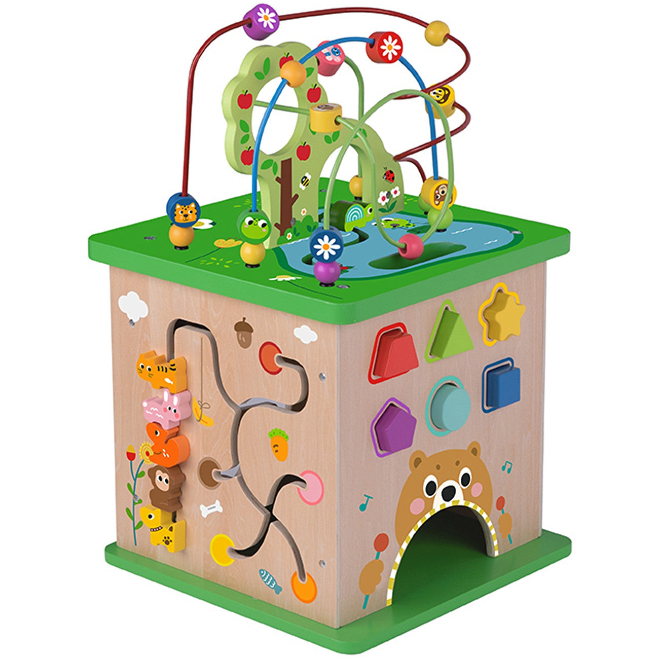 TOOKY TOY medinis edukacinis kubas su labirintu – nuotrauka 6