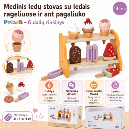 VIGA medinė ledainė su 6 ledais